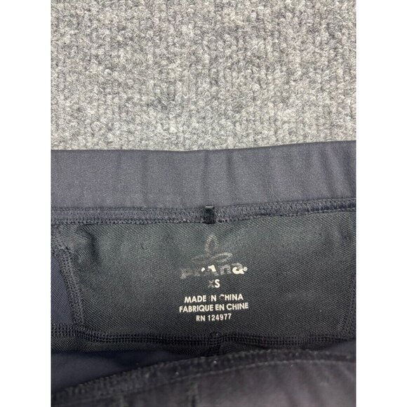 prAna Leggings Women's XS Black Geo Print Panels Skinny Ankle Zip Pocket - Picture 2 of 8
